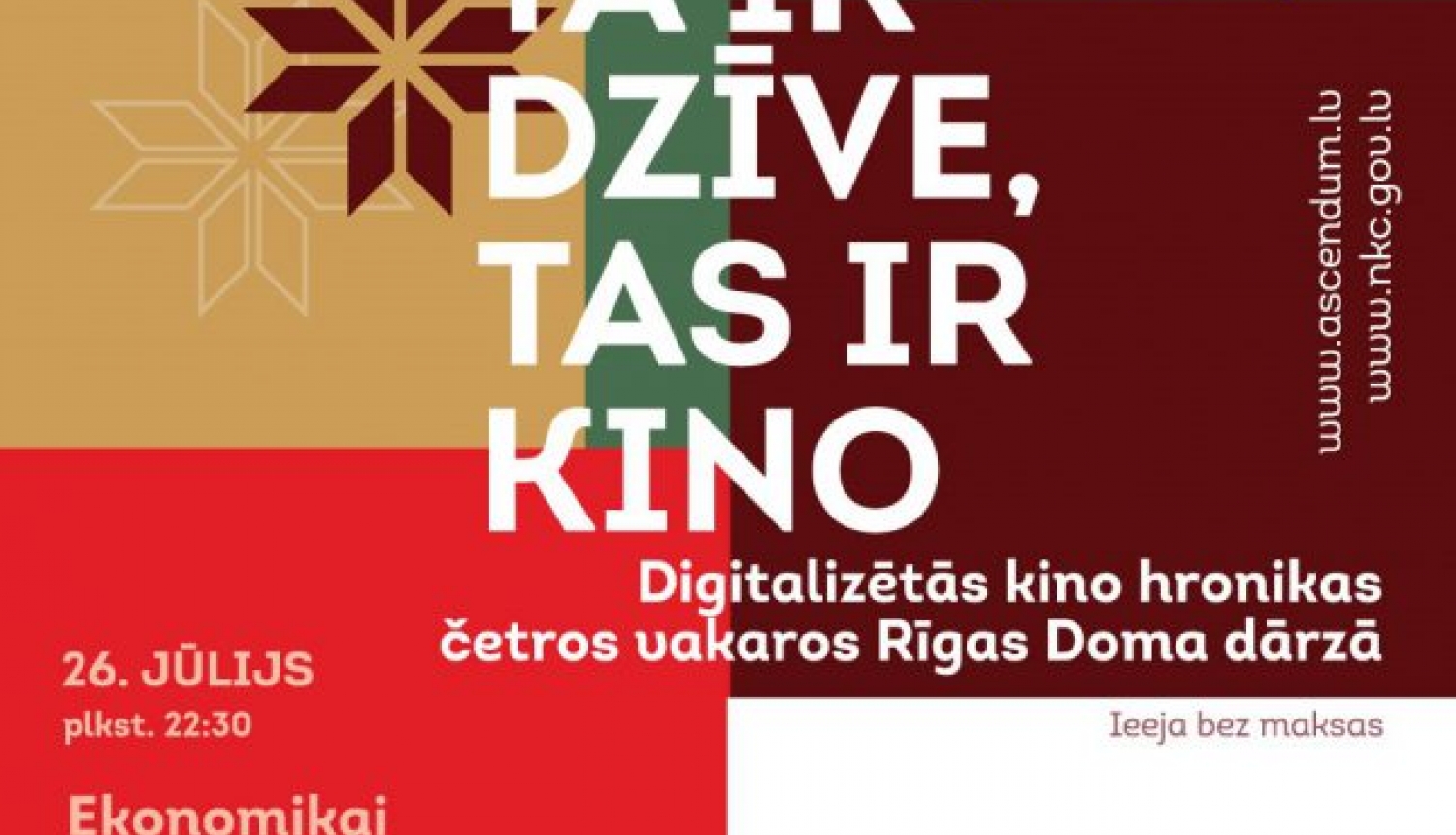 Kinovakaros Doma dārzā – 20. gadsimta kinohronikas Kinovakaros Doma dārzā – 20. gadsimta kinohronikas