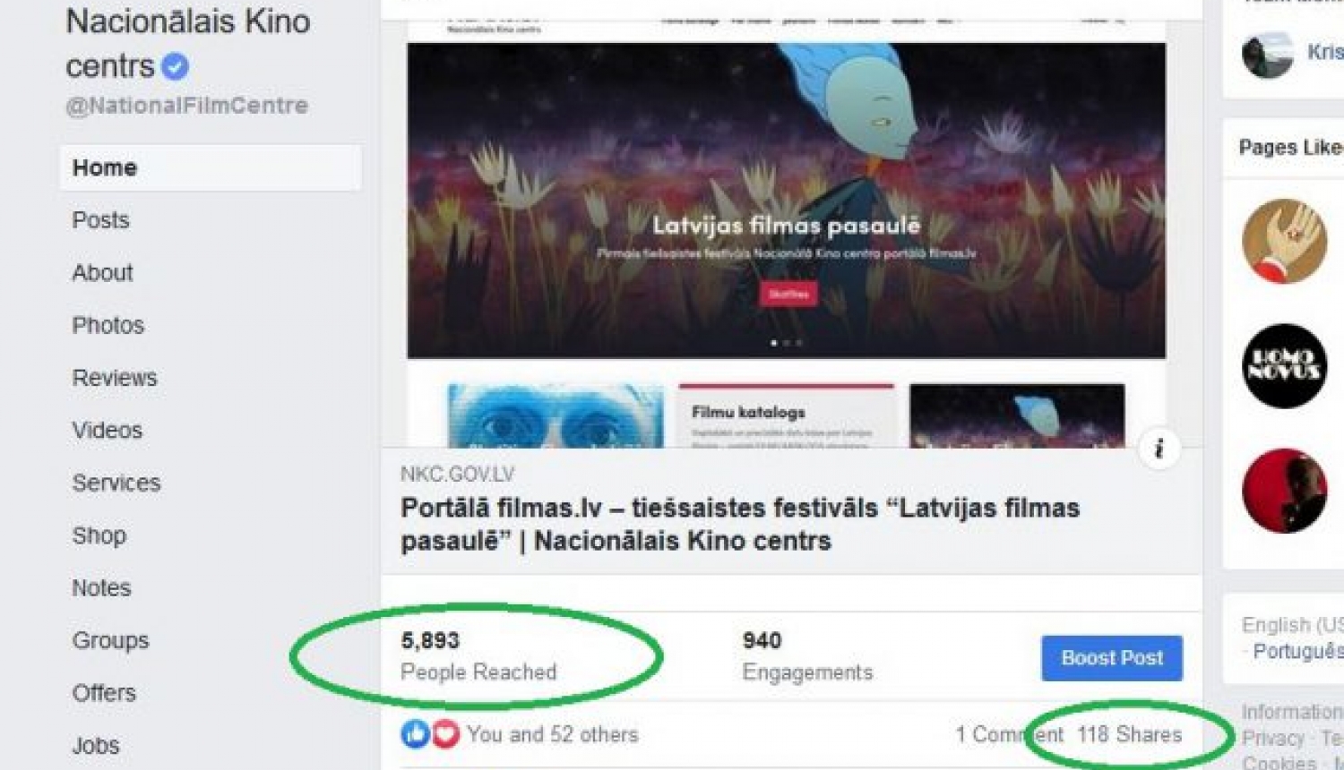 Portāls filmas.lv apkopo tiešsaistes festivāla rezultātus Portāls filmas.lv apkopo tiešsaistes festivāla rezultātus