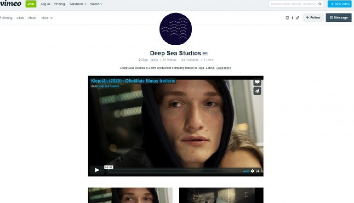 “Deep Sea Studios” piedāvā bez maksas skatīties Matīsa Kažas filmas